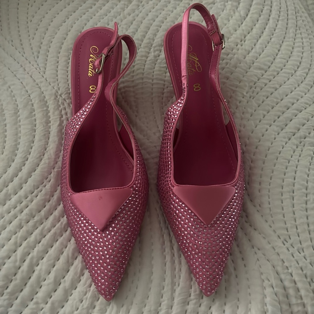 Hot pink wedges